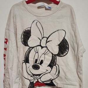 Zara Long Sleeve Minnie Mouse Shirt - White and Black